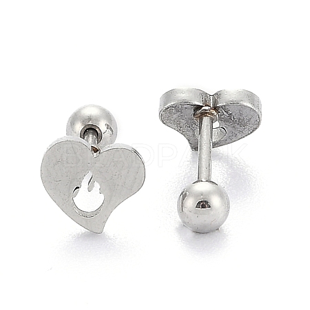 Tarnish Resistant 201 Stainless Steel Barbell Cartilage Earrings EJEW-R147-36-1