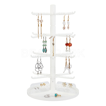 4 Tier Rotatable Plastic Earring Display Tree Stands ODIS-WH0038-41-1