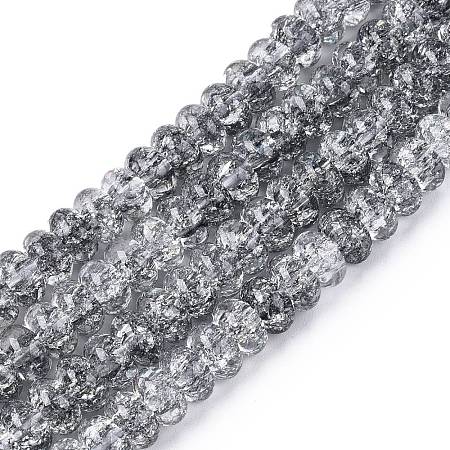 Crackle Transparent Glass Beads Strands GLAA-N069-02A-01-1