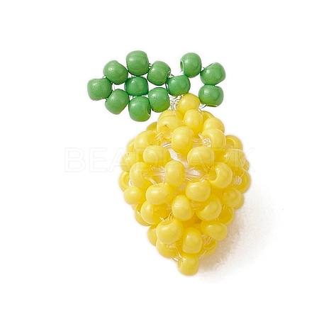 Seed Beads Beaded Charms PALLOY-MZ00313-1