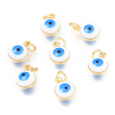 Brass Enamel Beads X-KK-B024-02G-I-1