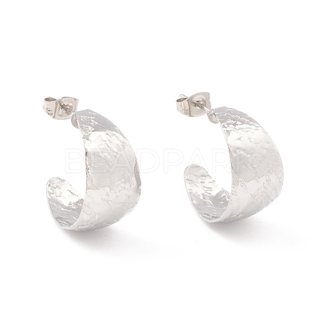 Non-Tarnish 304 Stainless Steel Chunky C-shape Stud Earrings EJEW-P198-13P-1