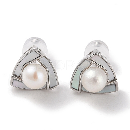 Anti-Tarnish Sterling Silver Stud Earrings EJEW-C087-07B-P-1