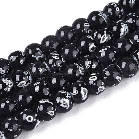 Baking Paint Glass Beads Strands DGLA-N015-6mm-10-1