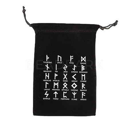 Runes Velvet Jewelry Storage Drawstring Pouches LS-WICR-PW0007-04A-1