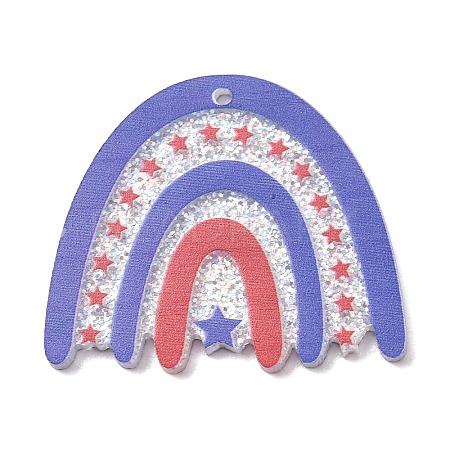 Independence Day Printed Transparent Acrylic Pendants OACR-B055-02E-1