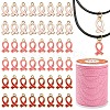 DIY Awareness Ribbon Alloy Enamel Pendant & Waxed Polyester Cord Making Kits DIY-YW0011-74-1