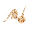 Brass Micro Pave Clear Cubic Zirconia Heart Earring Hooks KK-A274-15G-2