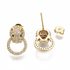 Brass Micro Pave Cubic Zirconia Stud Earrings EJEW-S208-100-NF-3