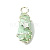 2Pcs Electroplated Natural Quartz Crystal Dyed Copper Wire Wrapped Pendants PALLOY-JF03172-02-3