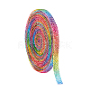 Rainbow Color Glitter Hotfix Rhinestone(Hot Melt Adhesive On The Back) OCOR-WH0082-08-1