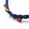 Waxed Polyester Cord Braided Bead Bracelets BJEW-JB04792-05-3