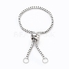 Adjustable 316 Surgical Stainless Steel Box Chain Slider Ring Making X-AJEW-JB00775-01-1