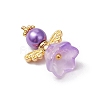 8Pcs 8 Colors Glass Pendants PALLOY-JF03575-01-4