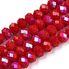 Electroplate Opaque Solid Color Glass Beads Strands EGLA-A034-P4mm-L21-1