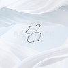 1Pc Letter Brass Rhinestone Open Cuff Rings for Women AJEW-LP0004-47F-S-3