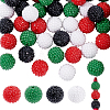 40Pcs 4 Colors Chunky Resin Rhinestone Bubblegum Ball Beads RESI-GA0001-34-1