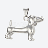 Tarnish Resistant 304 Stainless Steel Puppy Pendants X-STAS-G175-19P-2