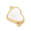 Brass Pave Natural White Shell Connector Charms KK-S522-03H-G-2