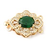 Brass Micro Pave Clear Cubic Zirconia Box Clasps KK-E052-01F-G04-1