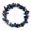 Unisex Chip Natural Lapis Lazuli Beaded Stretch Bracelets BJEW-S143-07-2
