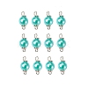 Glass Pearl Round Bead Connector Charms PALLOY-TAC0033-07-1