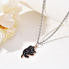 Alloy Enamel Pendant Necklaces NJEW-YW0001-02-5