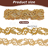 3.8M Ethnic Style Iron on/Sew on Embroidery Flower Polyester Lace Trim Ribbon OCOR-WH0070-121B-2