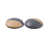Two Tone Wood Grain Frosted Imitation Leather Style Resin Cabochons RESI-G053-01E-2
