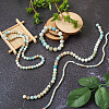 4 Strands 4 Style Natural Frosted Flower Amazonite Round Beads G-TA0001-31-4