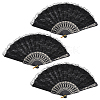Plastic & Lace Folding Fan AJEW-WH0709-241B-1