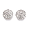 Brass Micro Pave Clear Cubic Zirconia Bead Caps KK-Q071-17P-02-1