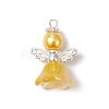 8Pcs 8 Colors Glass Pendants PALLOY-JF03575-02-3