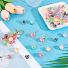 70Pcs 7 Colors Luminous Glass & PVC Paillette & Alloy Pendants FIND-PH0027-31-4