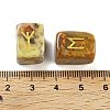 Rectangle Natural Crazy Agate Rune Stones G-Z059-01A-3
