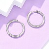 Tarnish Resistant 304 Stainless Steel Huggie Hoop Earrings EJEW-F111B-23mm-P-5
