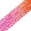 Gradient Color Baking Paint Glass Bead Strands X-DGLA-A039-T2mm-A04-4