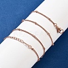 2MM Brass Satellite Chain Necklaces for Women NJEW-D302-49RG-1