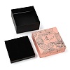 Flower Print Cardboard Paper Jewelry Storage Boxes CON-P022-01B-2