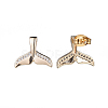 Brass Cubic Zirconia Stud Earrings EJEW-JE03397-01-2