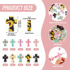20Pcs 10 Styles Cross Silicone Focal Beads SIL-TA0002-78-4