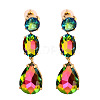 Sparkling Waterdrop Shaped Colorful Rhinestone Earrings for Women - Fashionable and Unique ST1301211-1