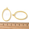 Rack Plating Alloy Oval Open Back Bezel Pendants PALLOY-S047-26E-FF-5