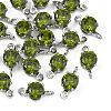 SHEGRACE Brass Pave Cubic Zirconia Flat Round Connector Charms XGRQ2O414-435D-P-1