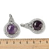 Natural Amethyst with Clear Cubic Zirconia Pendants G-G133-01P-19-3