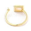 Square Brass with Shell Open Cuff Ring Component KK-E055-03G-03-3
