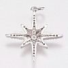 Brass Micro Pave Cubic Zirconia Pendants X-ZIRC-E145-52P-2