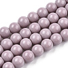 Opaque Solid Color Glass Beads Strands GLAA-T032-P10mm-07-1