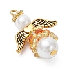Pearlized Glass Pearl & Glass Pendants PALLOY-MZ00978-04-3