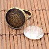 Vintage Brass Ring Components and Clear Glass Cabochons DIY-X0199-AB-NF-2